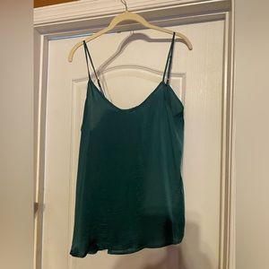 Plus Draped Neck Satin Cami Top